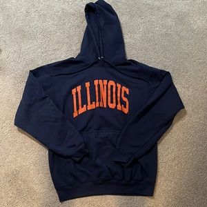 Illinois navy and orange sweatshirt with hood